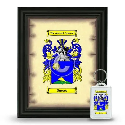 Querey Framed Coat of Arms and Keychain - Black