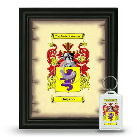 Quijano Framed Coat of Arms and Keychain - Black