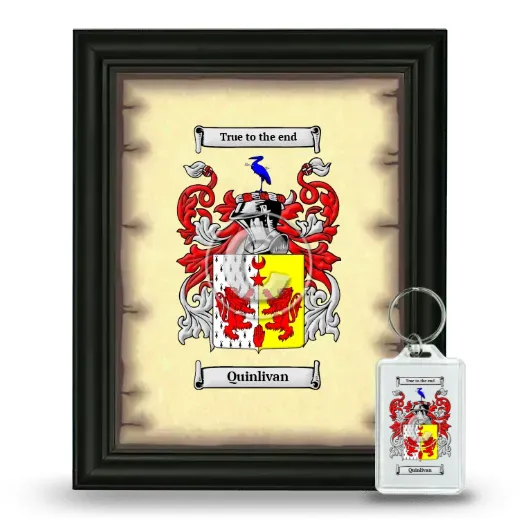 Quinlivan Framed Coat of Arms and Keychain - Black