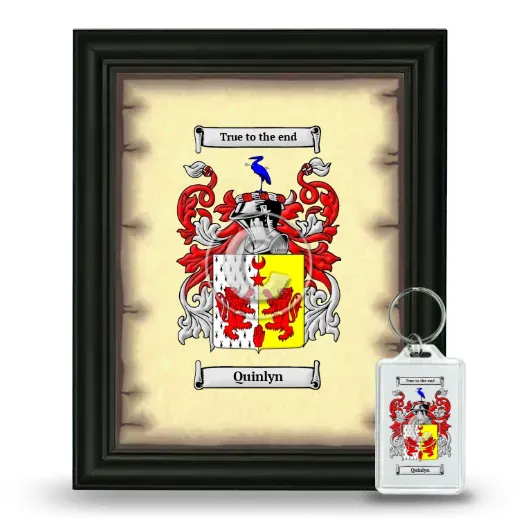 Quinlyn Framed Coat of Arms and Keychain - Black
