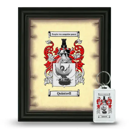 Quintrell Framed Coat of Arms and Keychain - Black