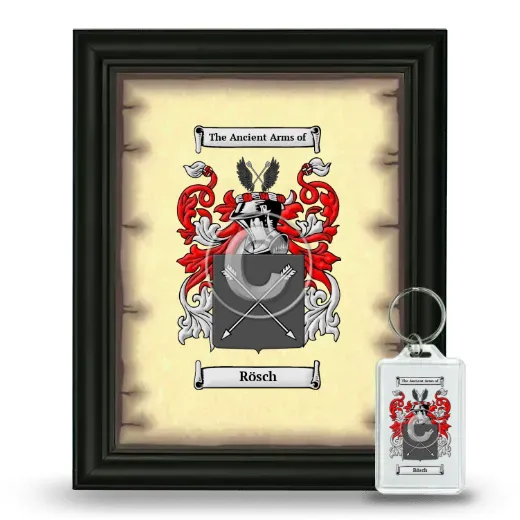 Rösch Framed Coat of Arms and Keychain - Black