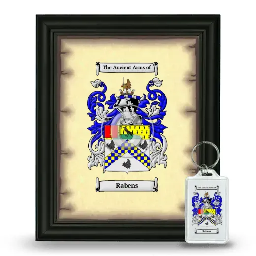 Rabens Framed Coat of Arms and Keychain - Black