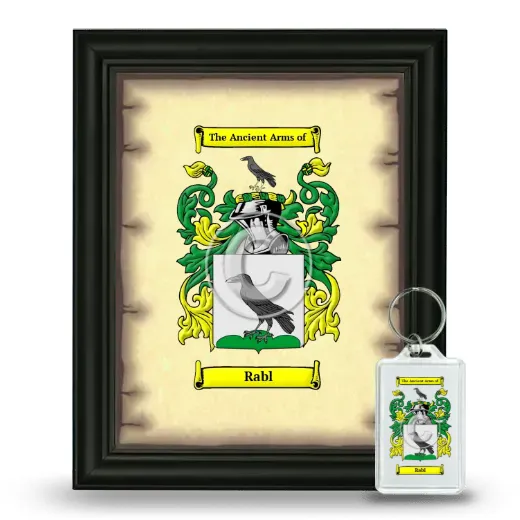 Rabl Framed Coat of Arms and Keychain - Black