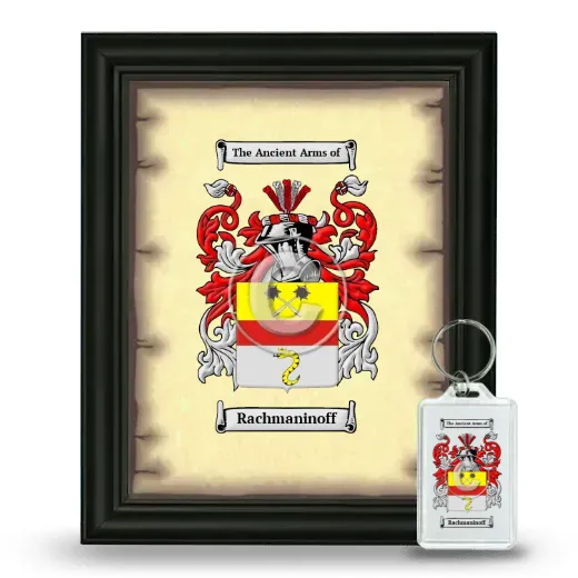 Rachmaninoff Framed Coat of Arms and Keychain - Black