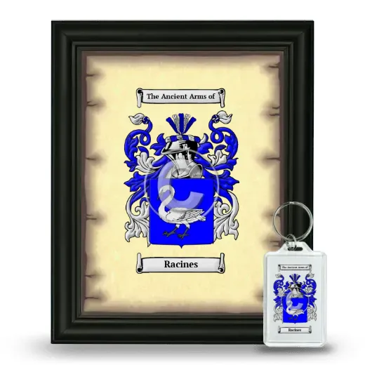 Racines Framed Coat of Arms and Keychain - Black