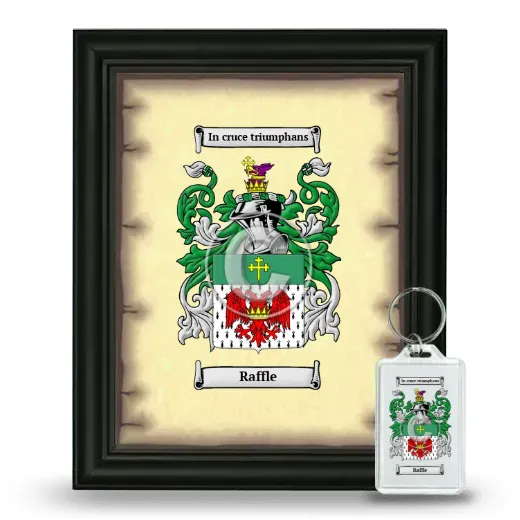 Raffle Framed Coat of Arms and Keychain - Black
