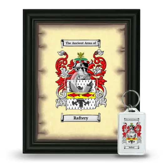Raftery Framed Coat of Arms and Keychain - Black