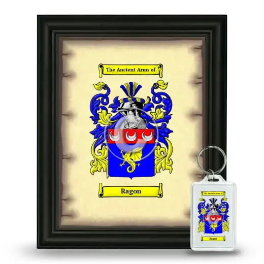 Ragon Framed Coat of Arms and Keychain - Black