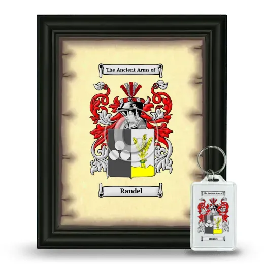 Randel Framed Coat of Arms and Keychain - Black