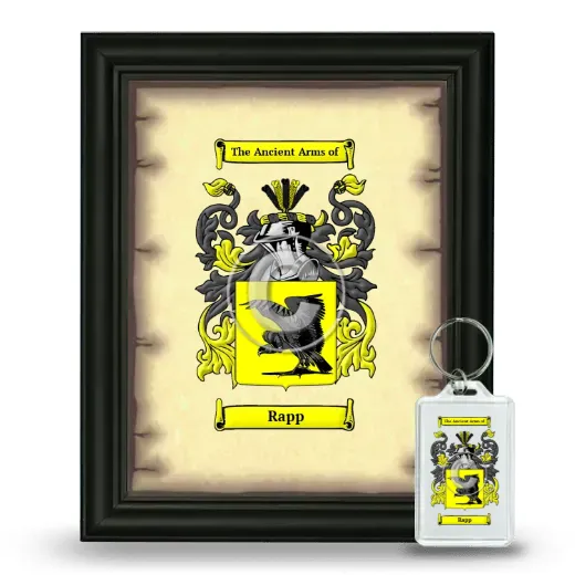 Rapp Framed Coat of Arms and Keychain - Black