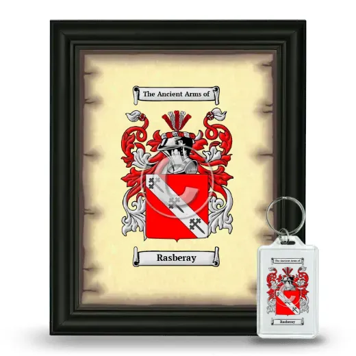 Rasberay Framed Coat of Arms and Keychain - Black