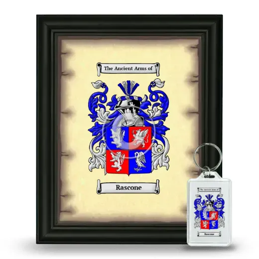 Rascone Framed Coat of Arms and Keychain - Black