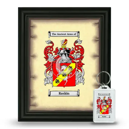 Raskin Framed Coat of Arms and Keychain - Black
