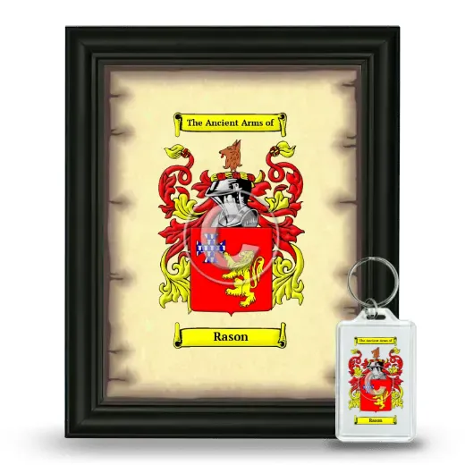 Rason Framed Coat of Arms and Keychain - Black