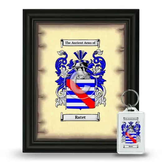 Ratet Framed Coat of Arms and Keychain - Black