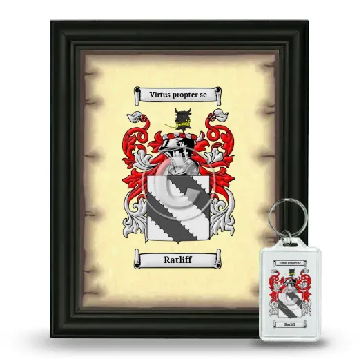 Ratliff Framed Coat of Arms and Keychain - Black