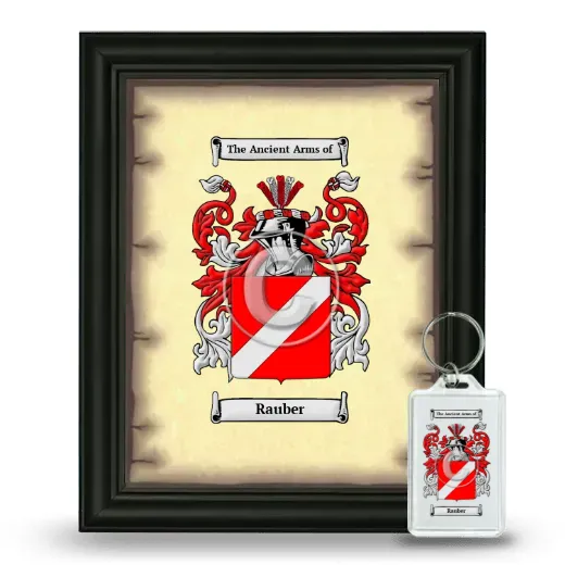Rauber Framed Coat of Arms and Keychain - Black