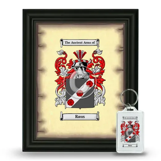 Raus Framed Coat of Arms and Keychain - Black