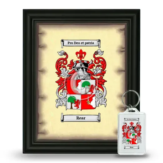 Rear Framed Coat of Arms and Keychain - Black