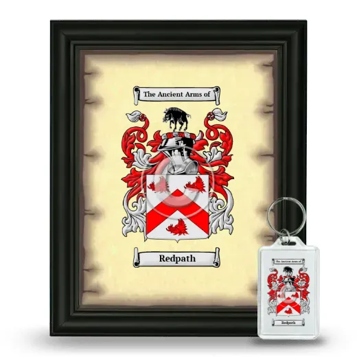 Redpath Framed Coat of Arms and Keychain - Black