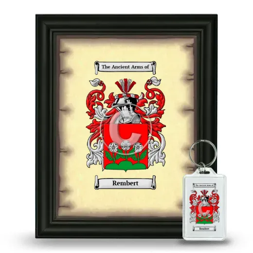 Rembert Framed Coat of Arms and Keychain - Black