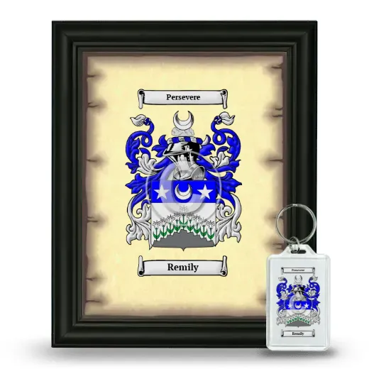 Remily Framed Coat of Arms and Keychain - Black