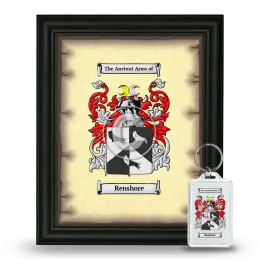 Renshore Framed Coat of Arms and Keychain - Black