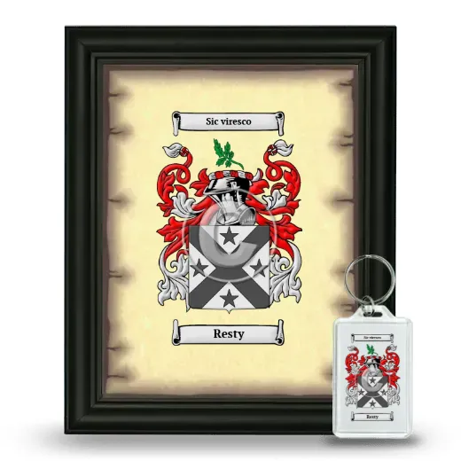 Resty Framed Coat of Arms and Keychain - Black
