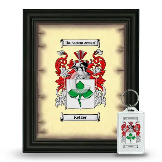 Retzer Framed Coat of Arms and Keychain - Black