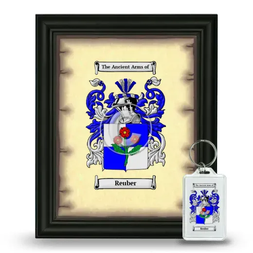 Reuber Framed Coat of Arms and Keychain - Black