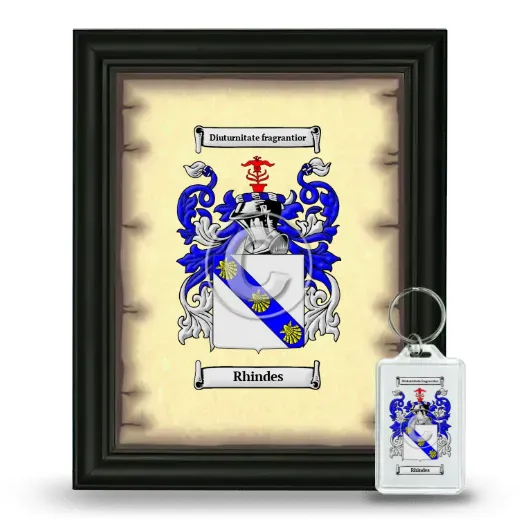 Rhindes Framed Coat of Arms and Keychain - Black