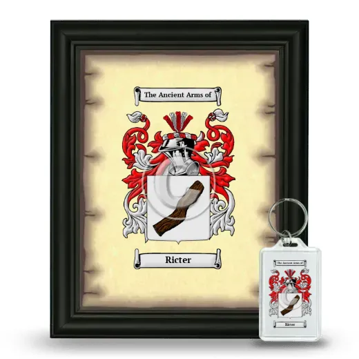 Ricter Framed Coat of Arms and Keychain - Black