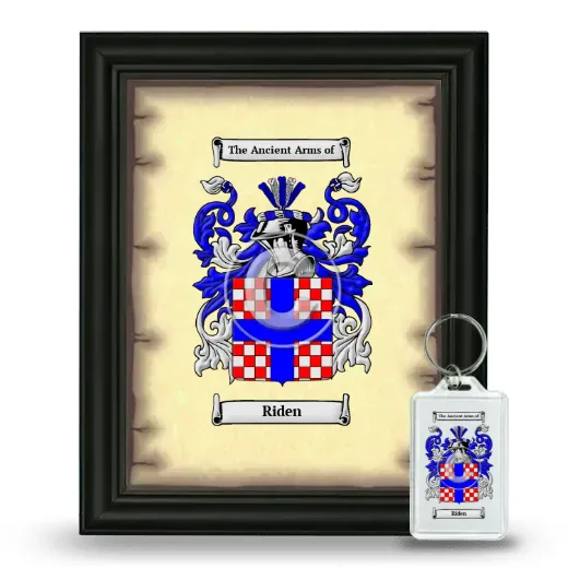 Riden Framed Coat of Arms and Keychain - Black