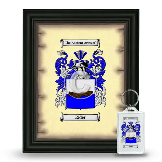 Rider Framed Coat of Arms and Keychain - Black