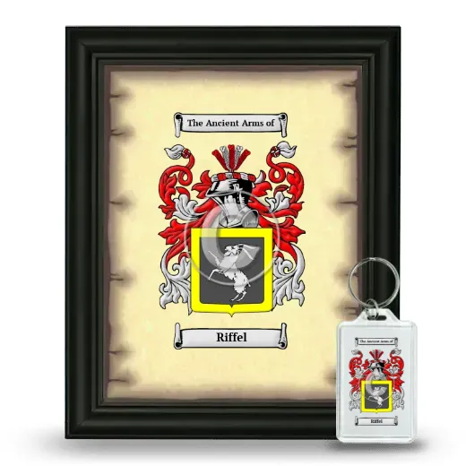 Riffel Framed Coat of Arms and Keychain - Black