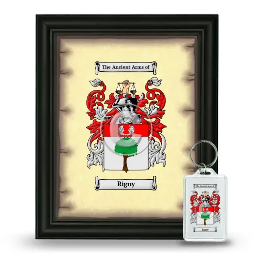 Rigny Framed Coat of Arms and Keychain - Black