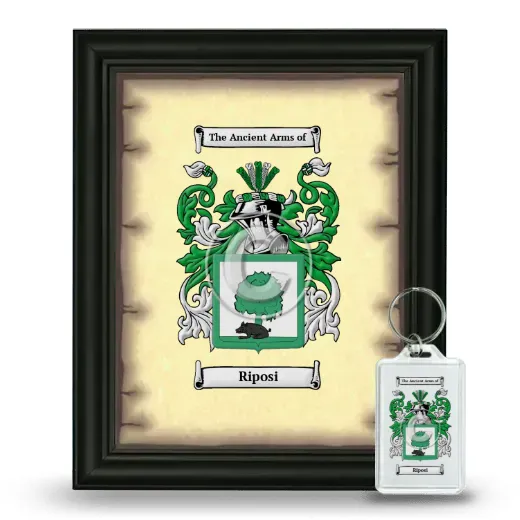 Riposi Framed Coat of Arms and Keychain - Black