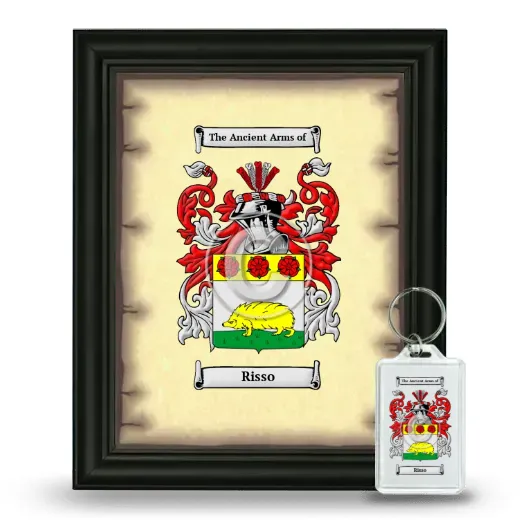 Risso Framed Coat of Arms and Keychain - Black