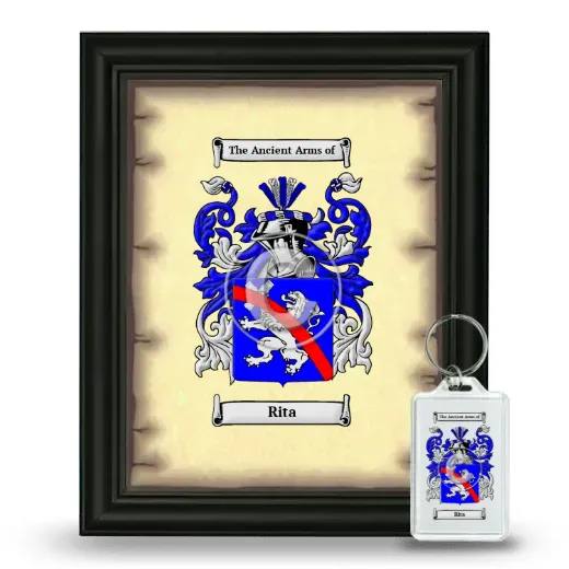 Rita Framed Coat of Arms and Keychain - Black