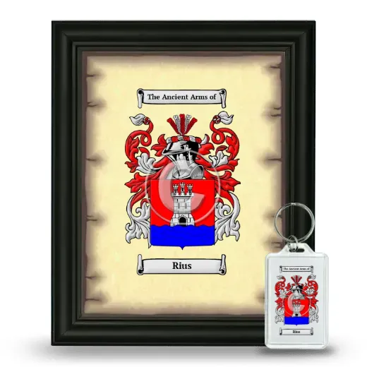 Rius Framed Coat of Arms and Keychain - Black