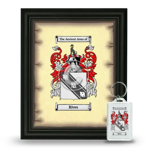 Rives Framed Coat of Arms and Keychain - Black