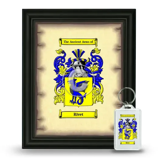 Rivet Framed Coat of Arms and Keychain - Black