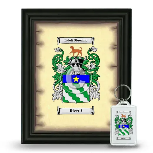 Rivetti Framed Coat of Arms and Keychain - Black