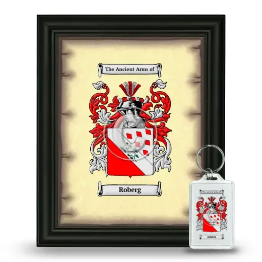Roberg Framed Coat of Arms and Keychain - Black
