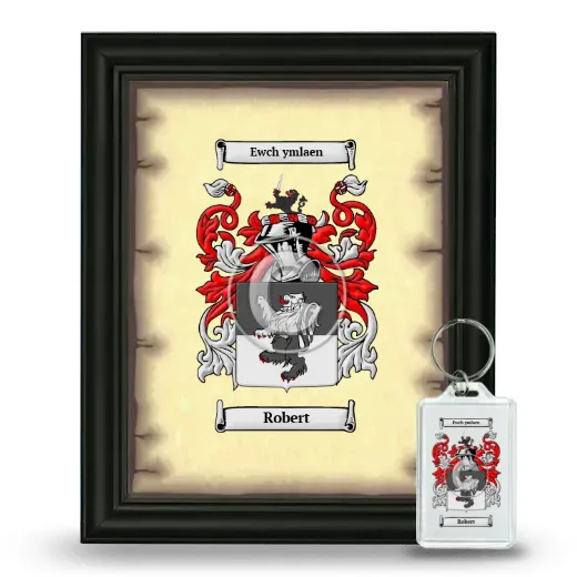 Robert Framed Coat of Arms and Keychain - Black