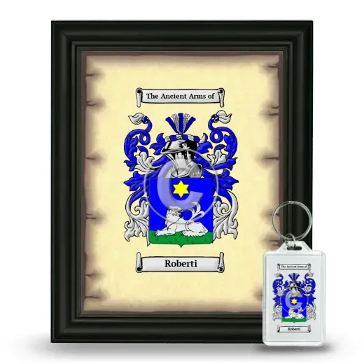 Roberti Framed Coat of Arms and Keychain - Black