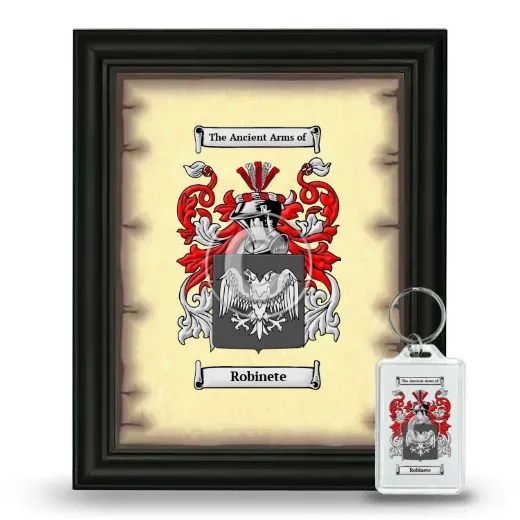 Robinete Framed Coat of Arms and Keychain - Black