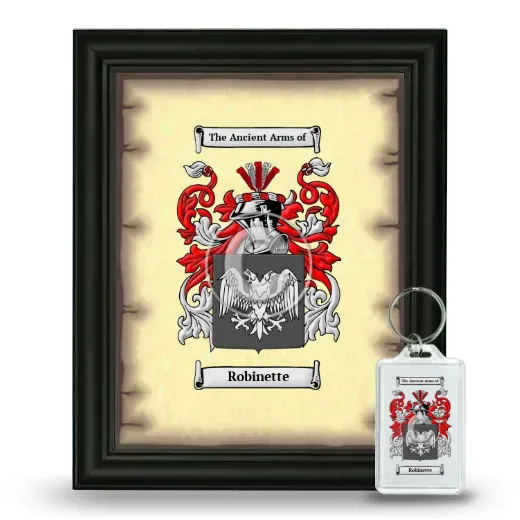 Robinette Framed Coat of Arms and Keychain - Black