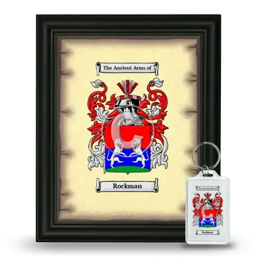 Rockman Framed Coat of Arms and Keychain - Black